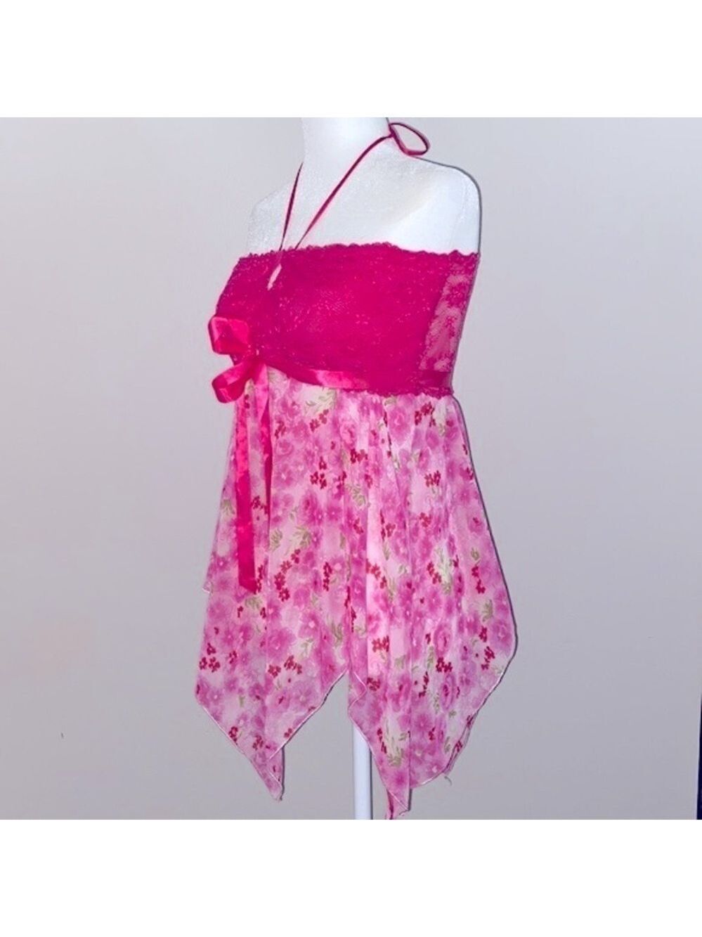 Victoria’s Secret vintage floral scarf halter top - Picture 2 of 6